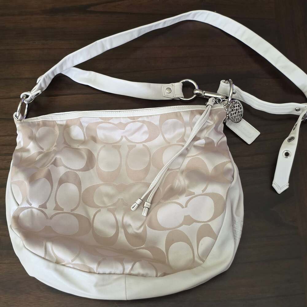 Coach Signature Sateen Hobo Shoulder Bag Style 13656